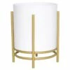 7.7in Metal Planter Stand White -Storage supplies shop 7.7in metal planter stand white