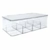 8-Compartment Clear Hinged Storage Bin, 10.8x6.5 -Storage supplies shop 8 compartment clear hinged storage bin 10.8x6.5