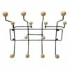Black Metal With Natural Wooden Wall Hooks -Storage supplies shop black metal with natural wooden wall hooks