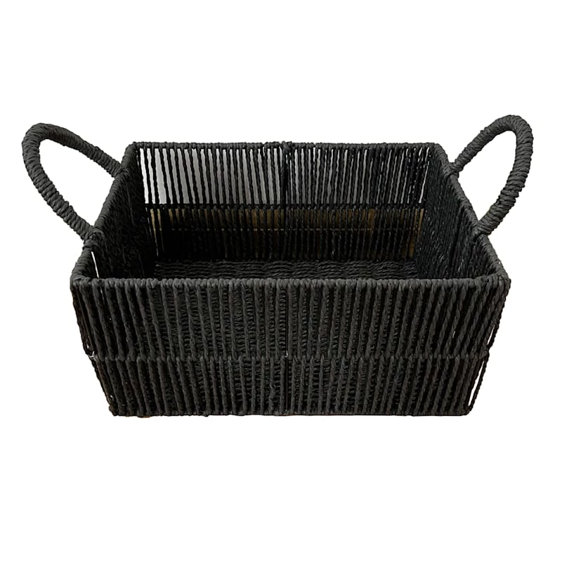 Black Paper Storage Basket, Large 3 Black Paper Storage Basket, Large