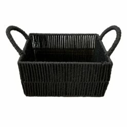 Black Paper Storage Basket, Medium