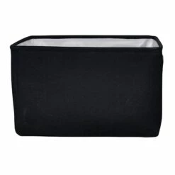 Black Rectangle Fabric Storage Basket, Large