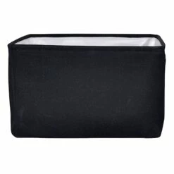 Black Rectangle Fabric Storage Basket, Medium