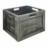Black Wash Wooden Crate, Medium -Storage supplies shop black wash wooden crate medium