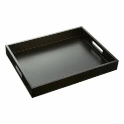 Black Wooden Decorative Tray, 16x12