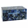 Blue Mosaic Glass Decorative Box, 7" -Storage supplies shop blue mosaic glass decorative box 7