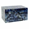 Blue Mosaic Glass Decorative Box, 9" -Storage supplies shop blue mosaic glass decorative box 9