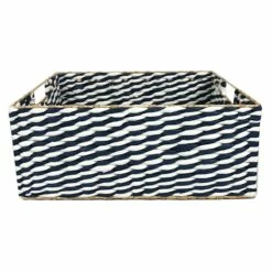 Blue & Natural Cattail Storage Basket, Medium