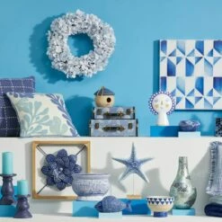 Blue Printed Luggage Box Decor, 11x7 -Storage supplies shop blue printed luggage box decor 11x7 2