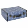 Blue Printed Luggage Box Decor, 13x9 -Storage supplies shop blue printed luggage box decor 13x9 1