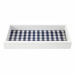 Blue & White Check Patterned Tray, 12x16