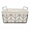 Chevron Collapsible Metal Basket, Medium 2 Chevron Collapsible Metal Basket, Medium -Storage supplies shop chevron collapsible metal basket medium