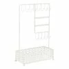 Chevron Wire Jewelry Stand With Mirror Base -Storage supplies shop chevron wire jewelry stand with mirror base