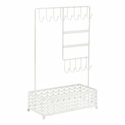 Chevron Wire Jewelry Stand With Mirror Base