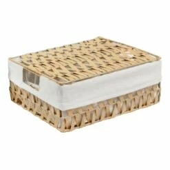 Chevy Natural Rectangle Storage Basket With Lid, Medium