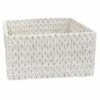 Chunky White Rectangle Fabric Storage Basket, Medium -Storage supplies shop chunky white rectangle fabric storage basket medium