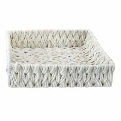 Chunky White Under The Bed Fabric Storage Basket, Small