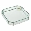 Clear Glass Mirror Tray, 9" -Storage supplies shop clear glass mirror tray 9