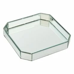 Clear Glass Mirror Tray, 9"