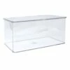 Clear Hinged Storage Bin, Medium -Storage supplies shop clear hinged storage bin medium