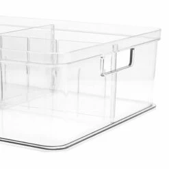 Clear Storage Bin With Divider, Extra Large -Storage supplies shop clear storage bin with divider extra large 1