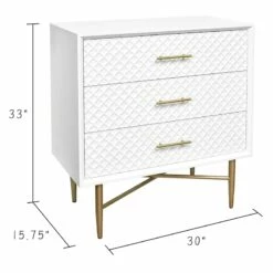 Crosby St 3-Drawer Studio Cabinet, White -Storage supplies shop crosby st 3 drawer studio cabinet white 3