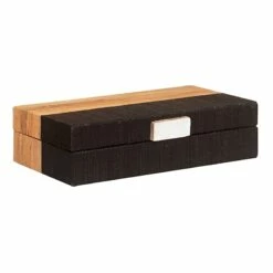 Crosby St Black Water Hyacinth Decorative Box, 11x3