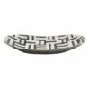 Crosby St Grey & Black Painted Decorative Boat Tray, 18"