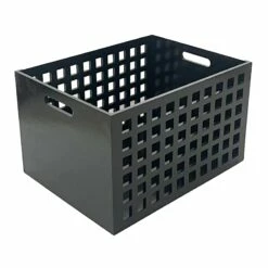 Crosby St Holden Black Wooden Storage Crate, Large