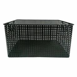 Crosby St Straton Black Metal Rectangle Storage Basket, Large
