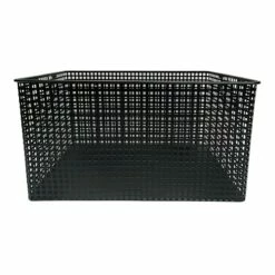 Crosby St Straton Black Metal Rectangle Storage Basket, Small