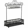 Damask Matte Black Wire Jewelry Stand -Storage supplies shop damask matte black wire jewelry stand
