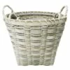 Dark Grey Round Chip Wood Basket, Small