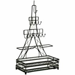 Eiffel Tower Matte Black Wire Decorative Jewelry Stand