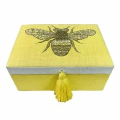 Embroidered Bee Jewelry Box 6 Embroidered Bee Jewelry Box -Storage supplies shop embroidered bee jewelry box 1
