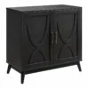 Ezra 2-Door Dark Brown Cabinet With Gold Handle -Storage supplies shop ezra 2 door dark brown cabinet with gold handle