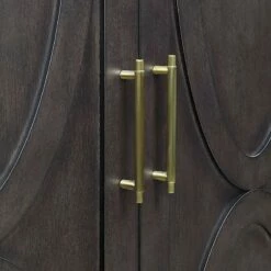 Ezra 2-Door Dark Brown Cabinet With Gold Handle 8 Ezra 2-Door Dark Brown Cabinet With Gold Handle -Storage supplies shop ezra 2 door dark brown cabinet with gold handle 2