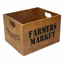 Farmers Market Produce Wooden Crate, Medium