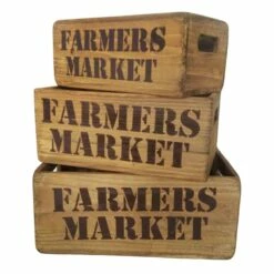 Farmers Market Wooden Crate, Medium 5 Farmers Market Wooden Crate, Medium -Storage supplies shop farmers market wooden crate medium 1