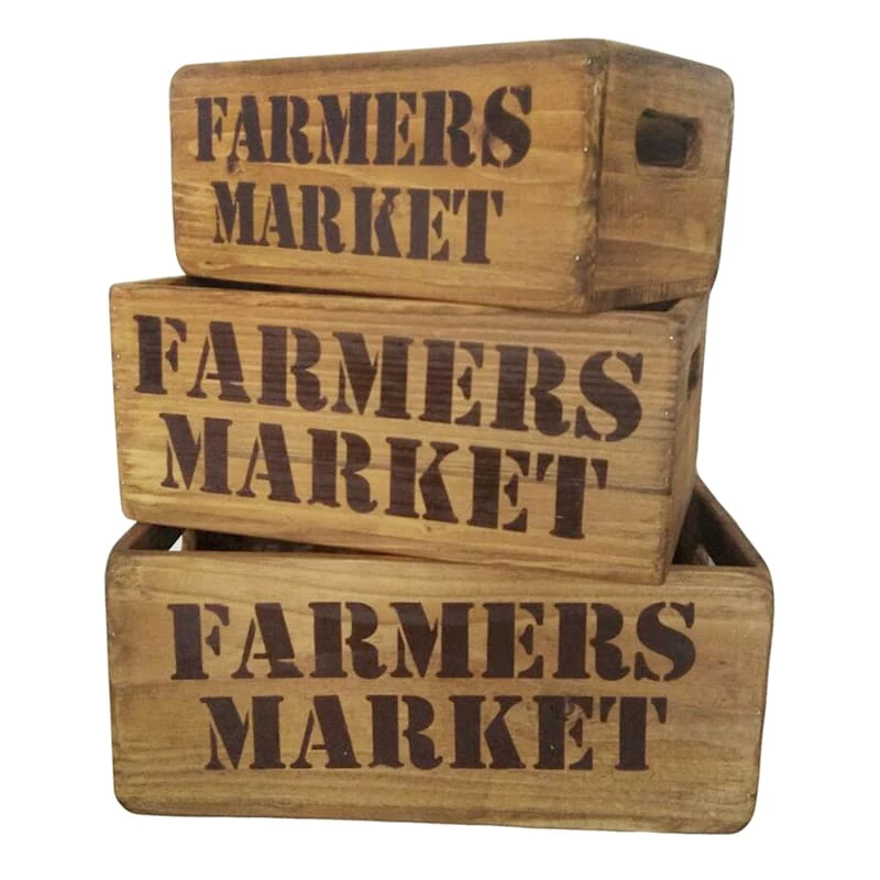 Farmers Market Wooden Crate, Medium 4 Farmers Market Wooden Crate, Medium - Image 2