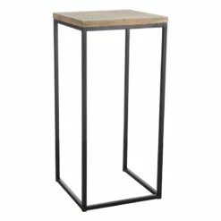 Fiona Wood Top Plant Stand With Metal Base, Large
