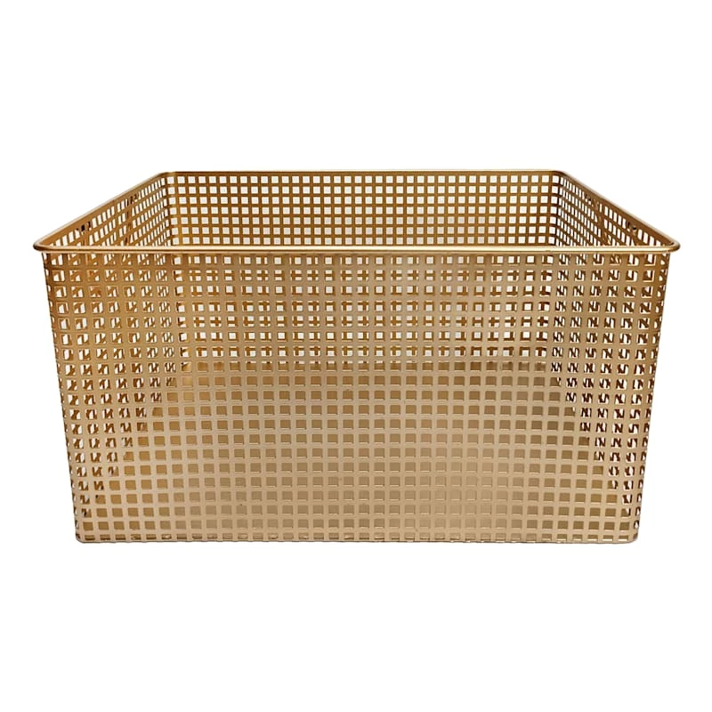 Flatiron Bronze Metal Rectangle Storage Basket 3 Flatiron Bronze Metal Rectangle Storage Basket