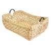 Flower Weave Water Hyacinth Boat Basket With Handles, Large