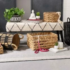 Found & Fable Kai Round X Weave Storage Basket, Small -Storage supplies shop found fable kai round x weave storage basket small 4