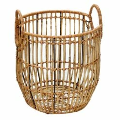 Found & Fable Round Rattan Storage Basket, Small