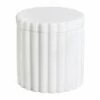 Found & Fable White Ribbed Marble Box -Storage supplies shop found fable white ribbed marble box