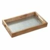 Galvanized Metal & Wooden Decorative Tray, 14x8 1 Galvanized Metal & Wooden Decorative Tray, 14x8 -Storage supplies shop galvanized metal wooden decorative tray 14x8 1
