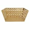 Geo Gold Metal Rectangle Basket, Extra Small -Storage supplies shop geo gold metal rectangle basket extra small