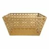 Geo Gold Metal Rectangle Storage Basket, Small -Storage supplies shop geo gold metal rectangle storage basket small
