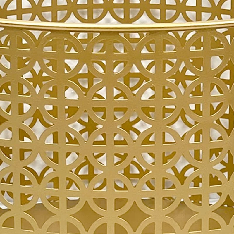Geo Gold Round Metal Storage Basket, Large 4 Geo Gold Round Metal Storage Basket, Large - Image 2